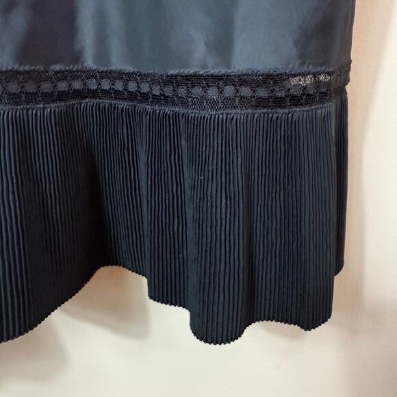 Barbizon Slip/Dress Black Babydoll Black Eyelet Lace 1950s Dark Whimsy Goth XS - Picture 9 of 12